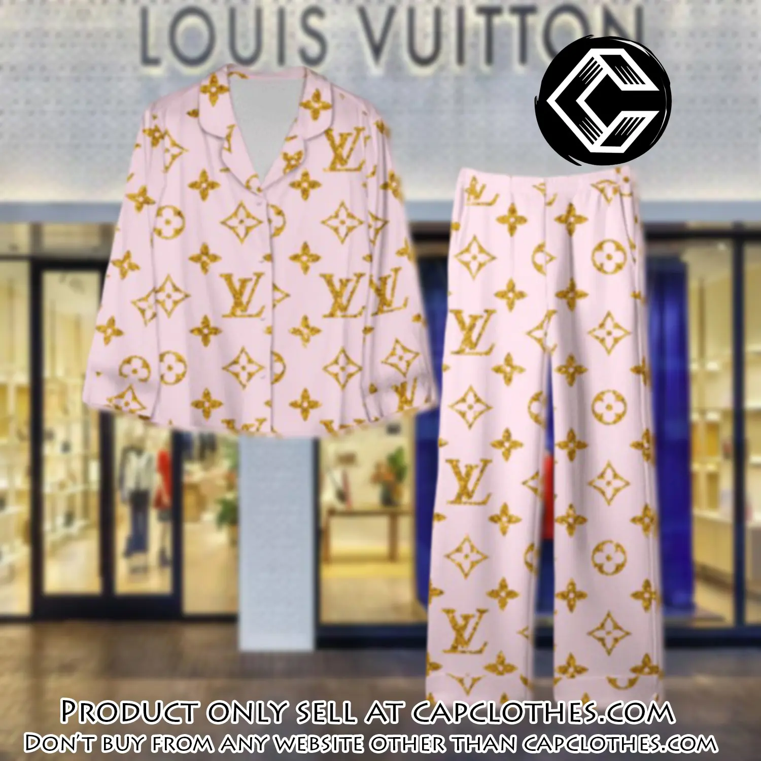 Trending luxury lv satin pajama set pjs1097 cc1728989